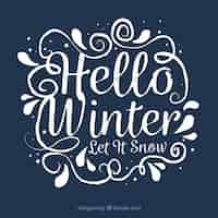 Free vector hello winter, let it snow