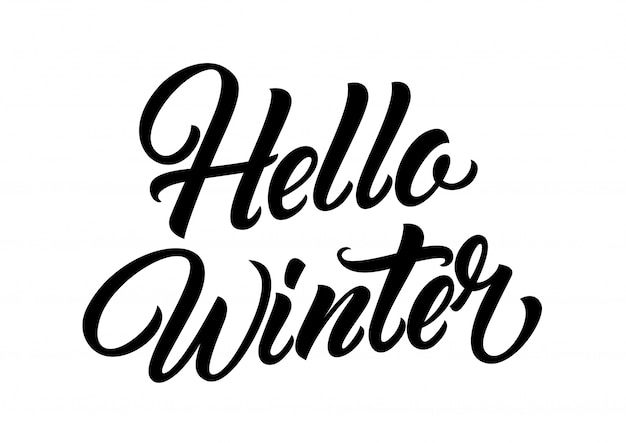 Hello winter lettering