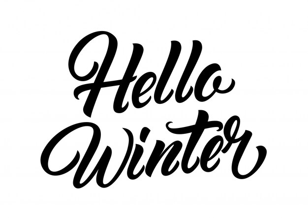 Hello winter lettering