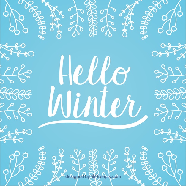 Free vector hello winter lettering