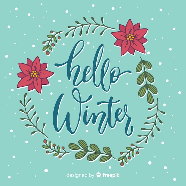 Free vector hello winter lettering