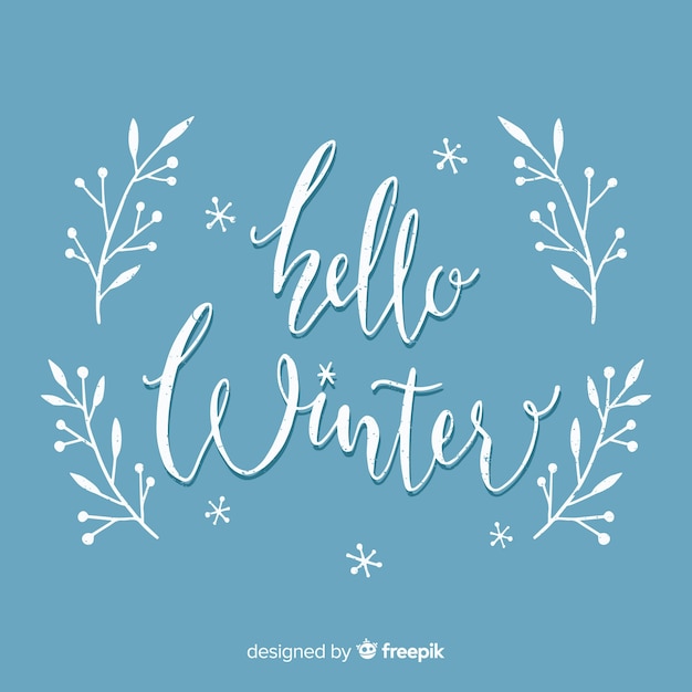 Free vector hello winter lettering