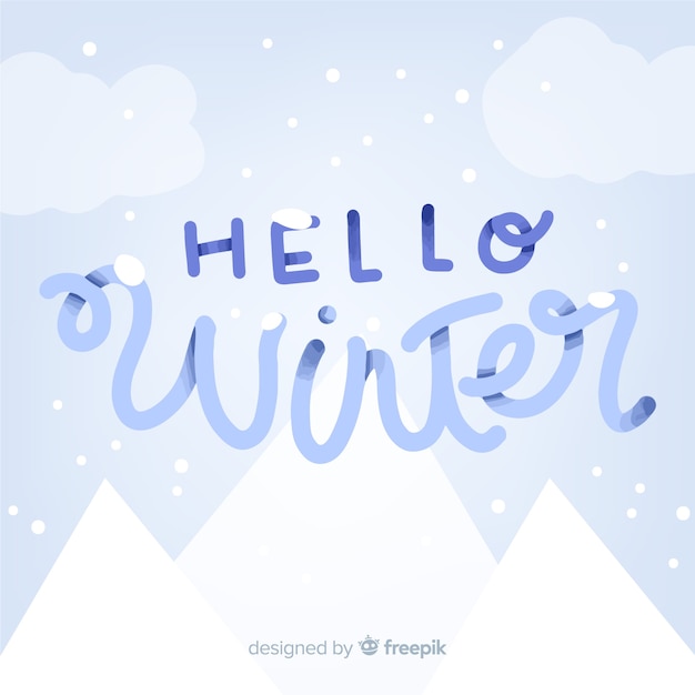 Vettore gratuito ciao lettering invernale