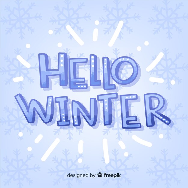 Hello winter lettering