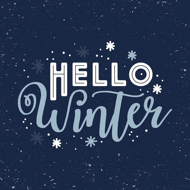 Free vector hello winter lettering