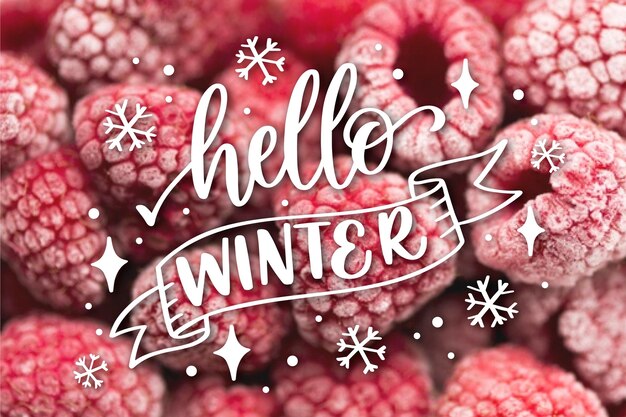 Hello winter lettering