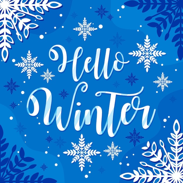 Hello winter - lettering