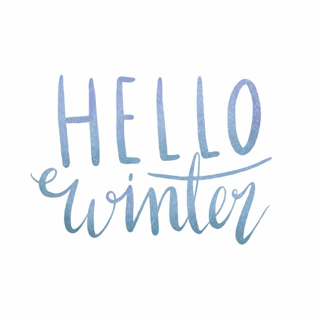 Hello Winter watercolor typography vector