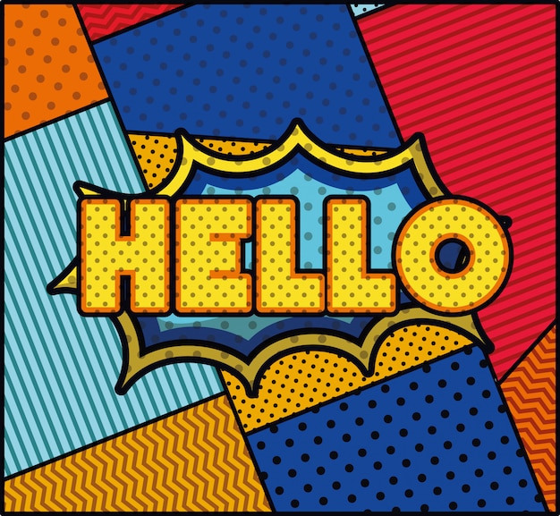 Hello word pop art style expression