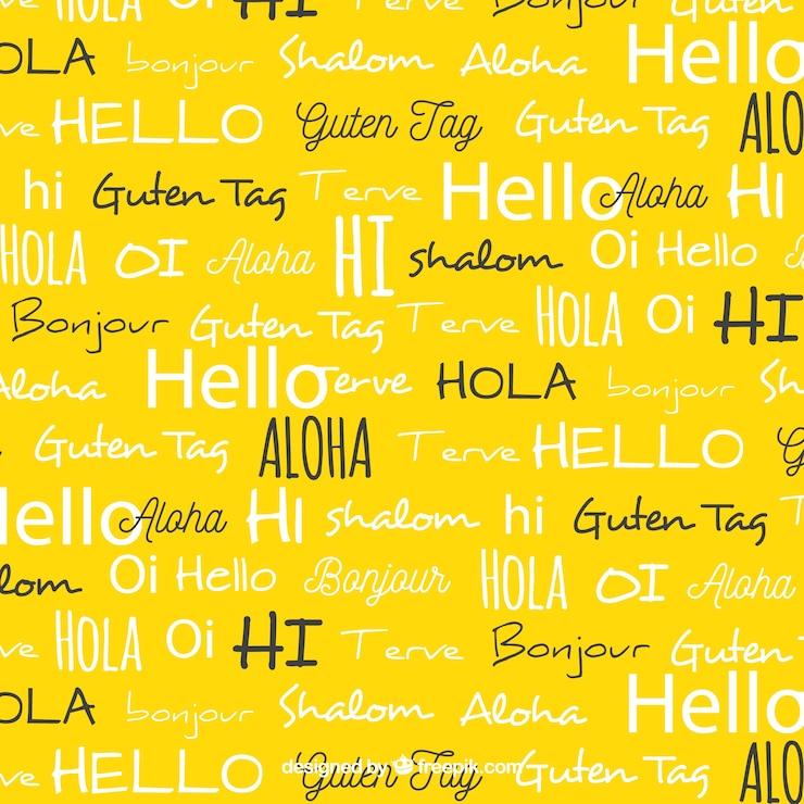Free Vector hello words pattern in differente languages