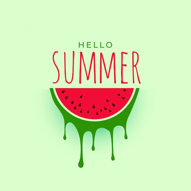 Free vector hellow summer watermelon background design