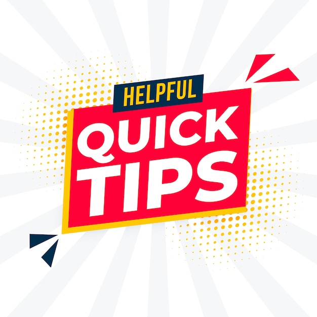 Free vector helpful quick tips background for support and hint