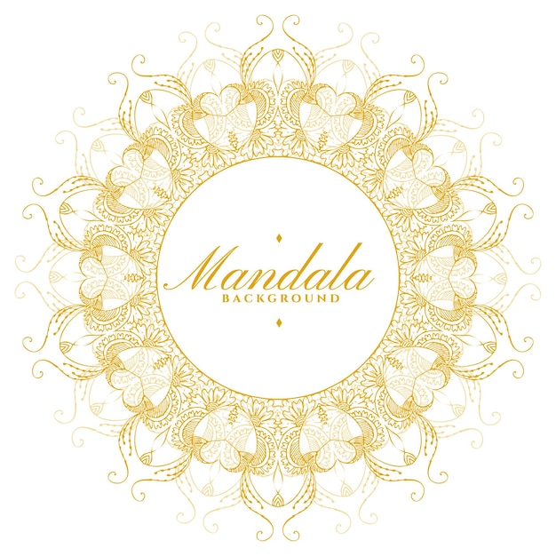 Free vector henna inspired golden mandala texture background design vector