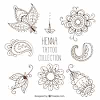 Free vector henna tattoo studio, hand drawn style