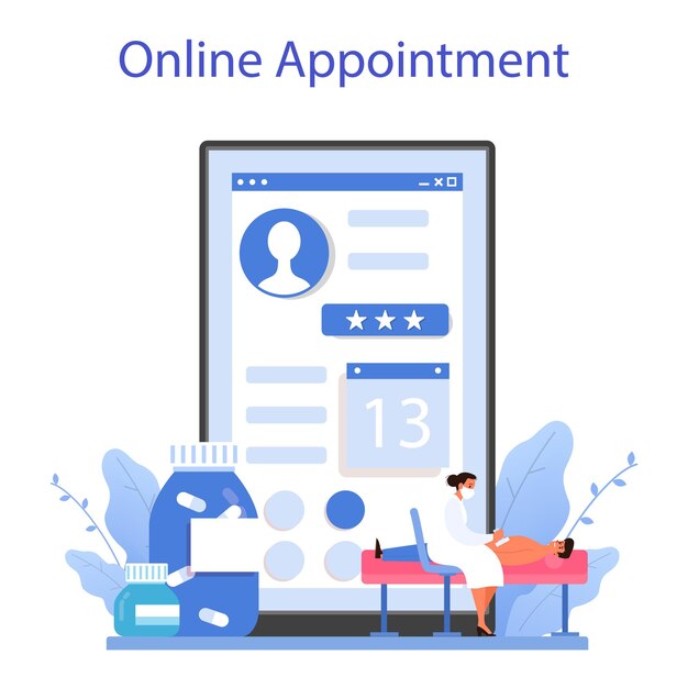 Hepatologist online service or platform Doctor make liver examination hepatectomy Idea of medical treatment Online appointment Isolated vector illustration