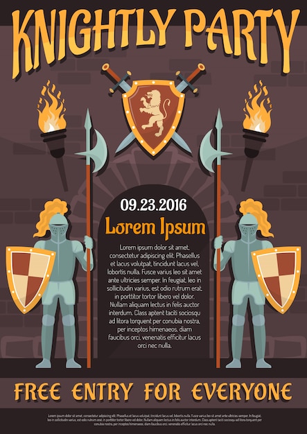 Free vector heraldic knight poster