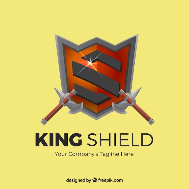 Heraldic shield background with axes