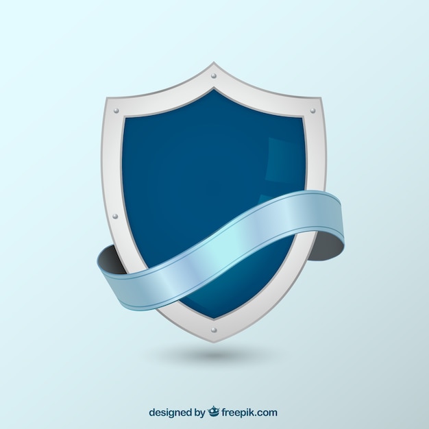 Free vector heraldic shield background with ribbon