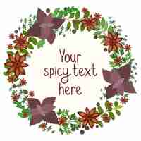 Free vector herbs and spices circular wreath