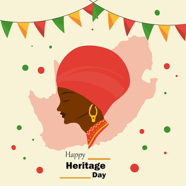 Бесплатное векторное изображение Иллюстрация дня наследия с африканской женщиной