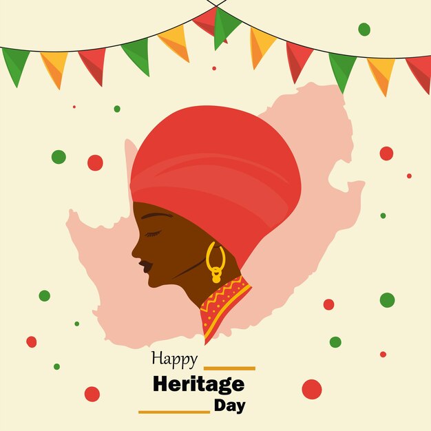 heritage day illustration with african woman