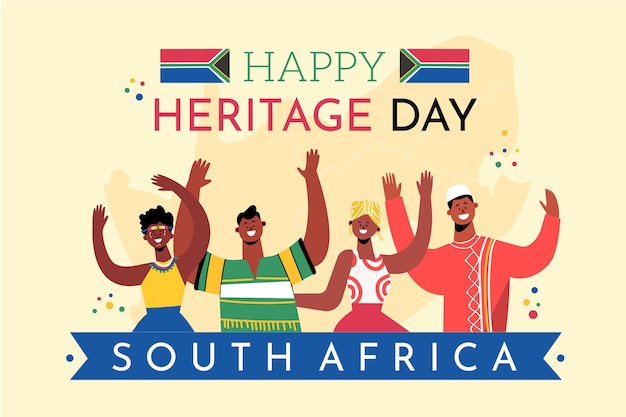 Free vector heritage day south africa with greeting