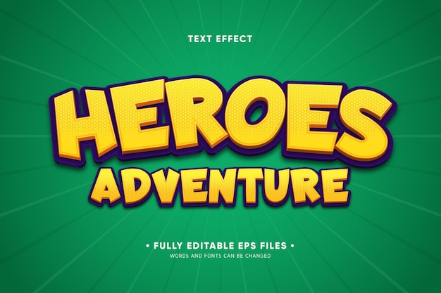 Heroes adventure text effect