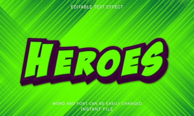 Heroes text effect suitable for your business