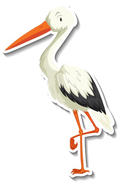 Heron bird animal cartoon sticker