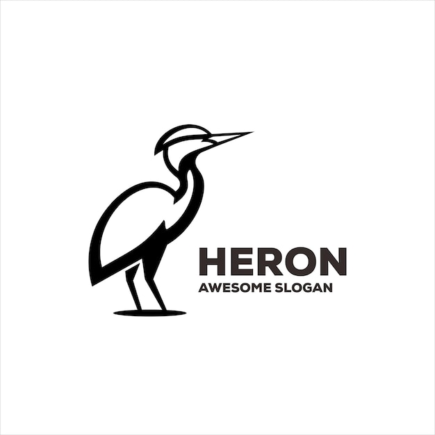 Бесплатное векторное изображение heron простая иллюстрация дизайна логотипа талисмана