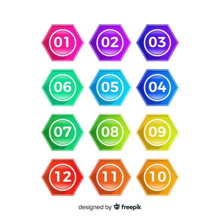 Free Vector hexagon bullet point collection