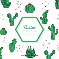 Free vector hexagon cactus background