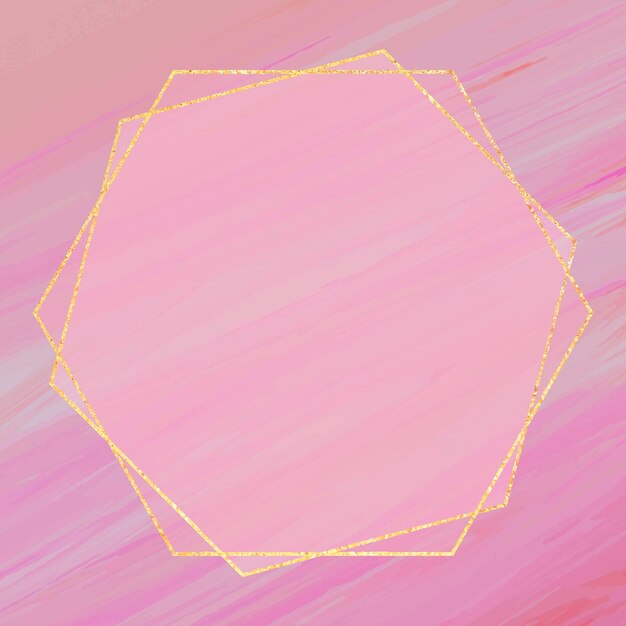 Шестиугольная рамка на розовом фоне