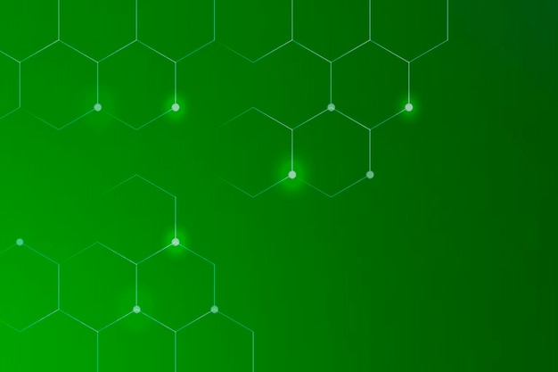 Free vector hexagon shapes on a green background