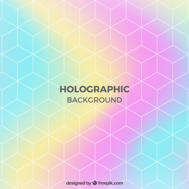 Шестиугольный геометрический фон с голографическим эффектом