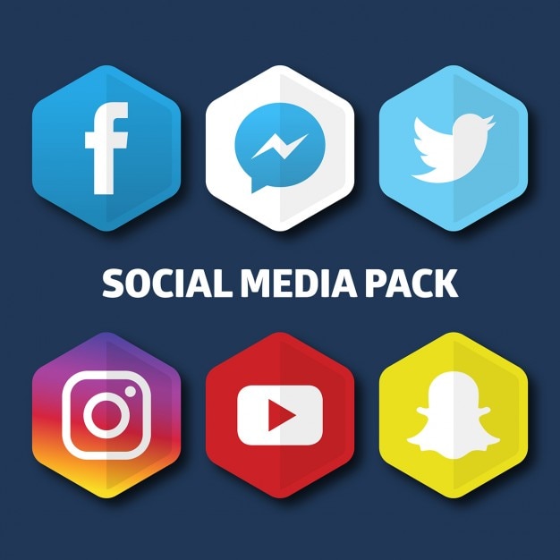 Free vector hexagonal icons for social networks