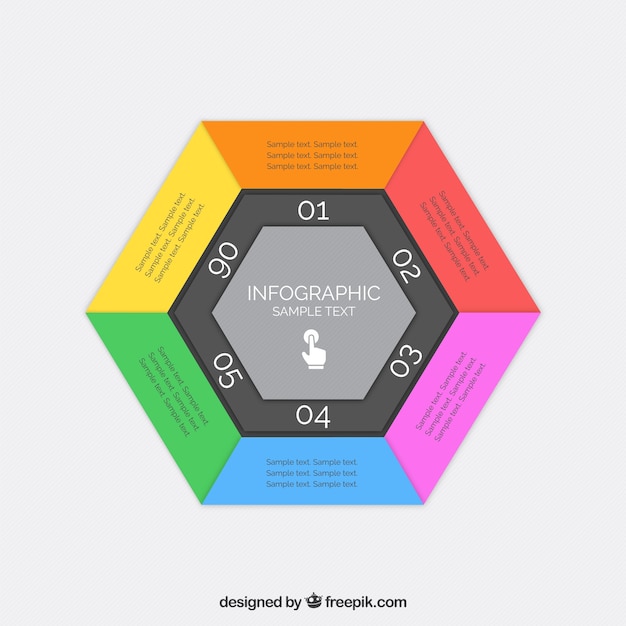 Free vector hexagonal infographic template