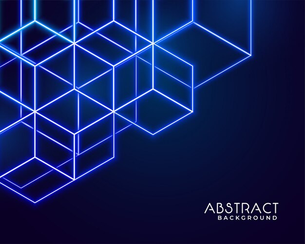 Hexagonal neon shapes abstract technology