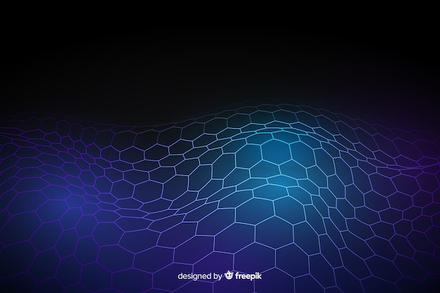 Hexagonal net futuristic background