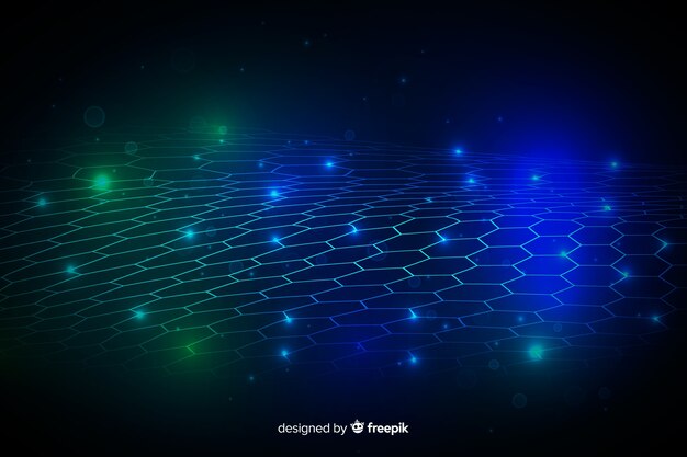 Hexagonal net futuristic background