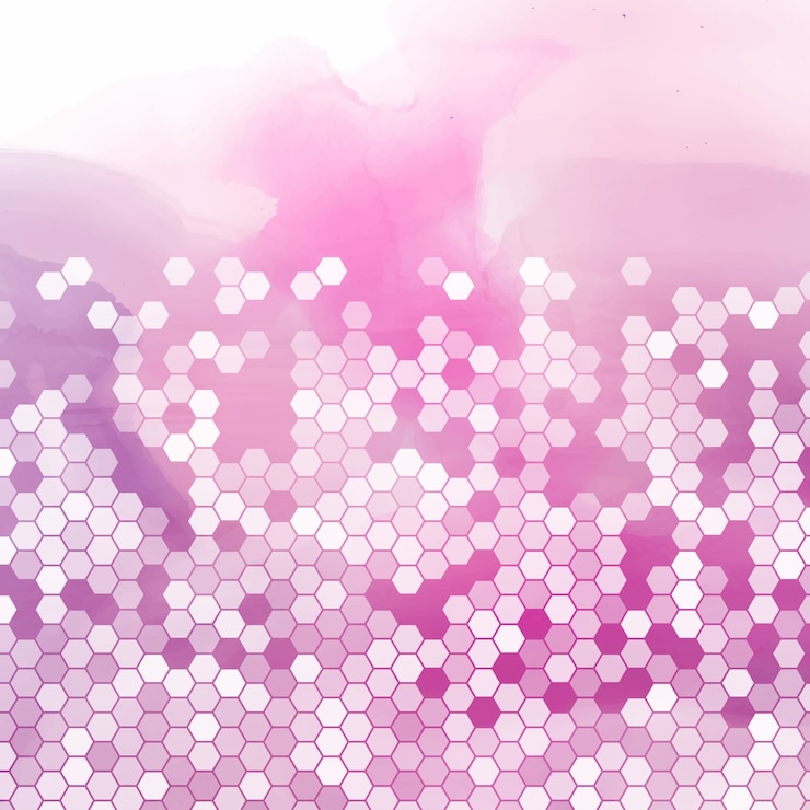 Free Vector hexagonal pattern on watercolour texture 