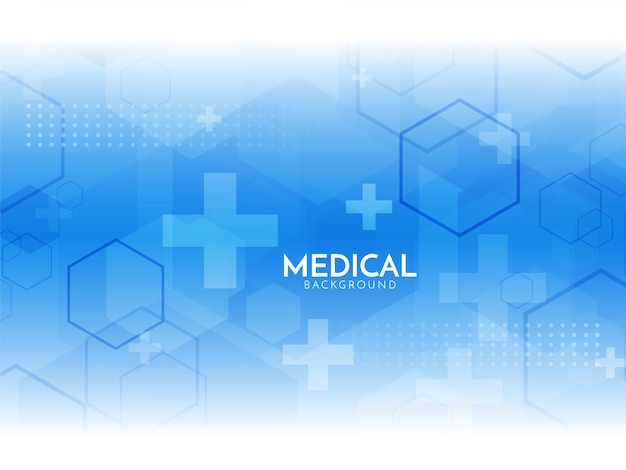 Бесплатное векторное изображение Шестиугольные формы синего цвета, медицинский и фармацевтический фон