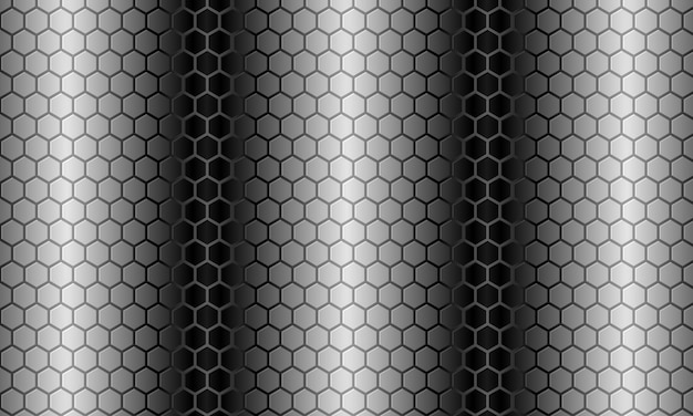 Гексагональный фон из нержавеющей стали сотовый абстрактный геометрический узор серый шестиугольник из углеродного волокна