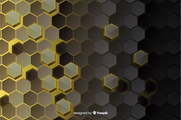 Hexagonal technology abstract glass background