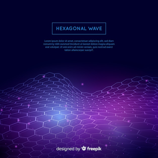 Бесплатное векторное изображение Фон шестиугольная волна