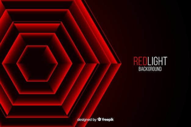 Free vector hexagons red lights placed one in another