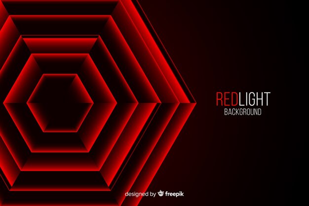 Hexagons red lights placed one in another