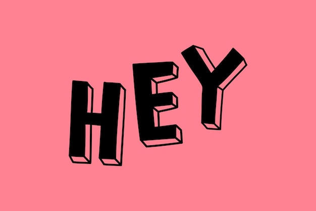 Free vector hey greeting vector word typography