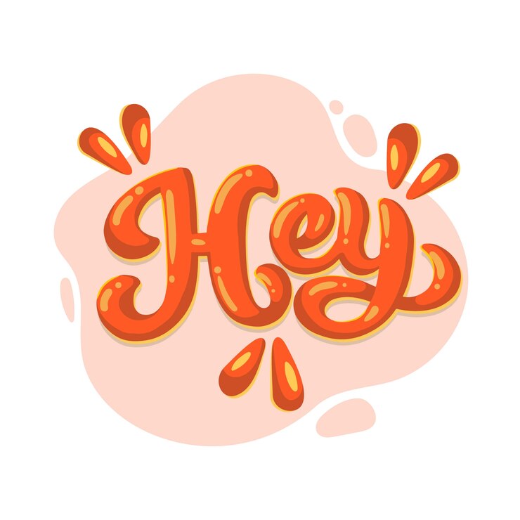 मुफ़्त वेक्टर hey lettering design illustration