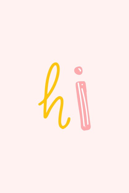 Hi doodle word colorful  clipart